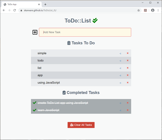 JavaScript ToDo::List App